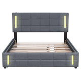 Upholstered Platform Bed With Trundle & Drawers - Furniture Home Direct
