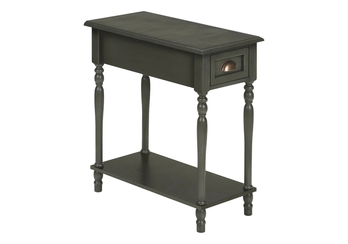 Accent Side Table, 2 Tier, Storage Drawer, Stylish Traditional Design - Furniture Home Direct