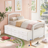 Platform Storage Bed Solid Wood Bed With 6 Drawers - Furniture Home Direct