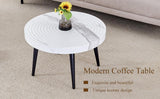 Elegant White Marble Round Coffee Table - Furniture Home Direct