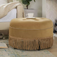 Yolanda - Luxurious Upholstery Round Upholstered Accent Ottoman - Furniture Home Direct