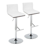 Mason - Contemporary Adjustable Barstool & Swivel With Straight T Footrest (Set of 2) - Furniture Home Direct