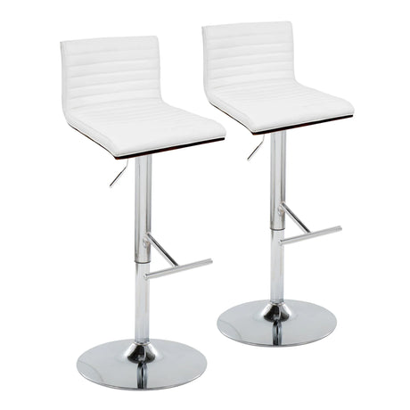 Mason - Contemporary Adjustable Barstool & Swivel With Straight T Footrest (Set of 2) - Furniture Home Direct