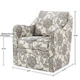 Wide Seat Arm Chair With 360 Degree Rotation - Furniture Home Direct