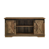Farmhouse Sliding X Barn Door TV Stand - Furniture Home Direct