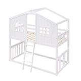House Bunk Bed With Ladder, Wood Bed - Furniture Home Direct