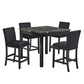 5 Piece Counter Height Dining Set With Table And Upholstered Chairs - Furniture Home Direct
