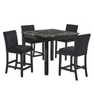 5 Piece Counter Height Dining Set With Table And Upholstered Chairs - Furniture Home Direct