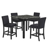 5 Piece Counter Height Dining Set With Table And Upholstered Chairs - Furniture Home Direct