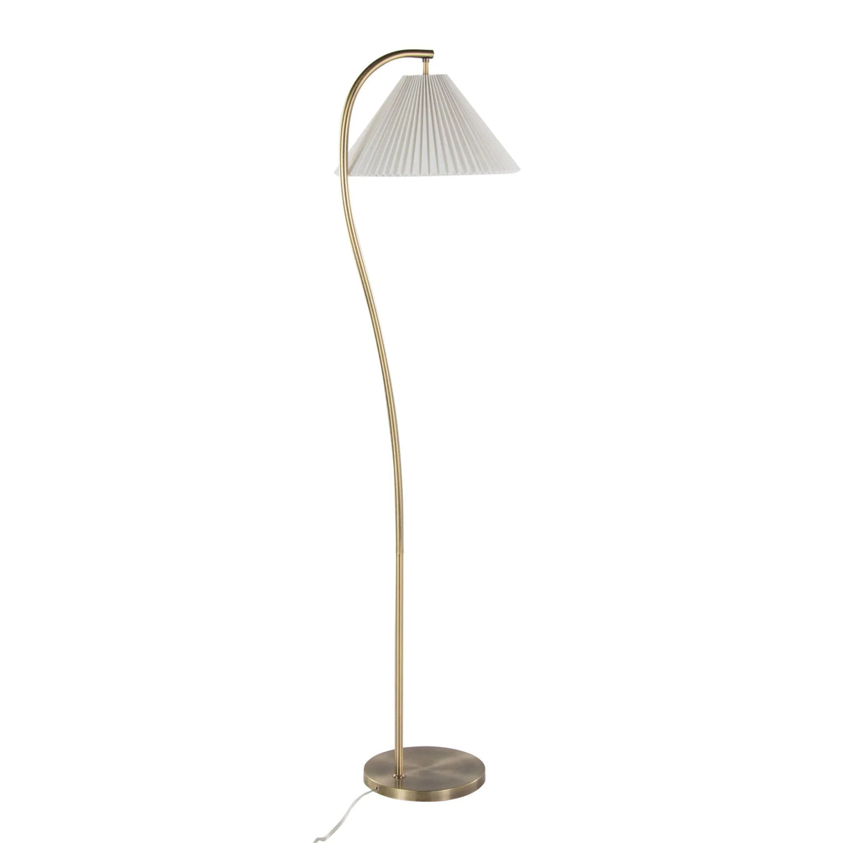 Cassis - Glam / Art Deco Floor Lamp Pleated - Gold / White - Furniture Home Direct