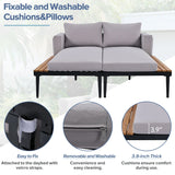 Outdoor Sectional Sofa With Chaise All Weather Gray - Furniture Home Direct