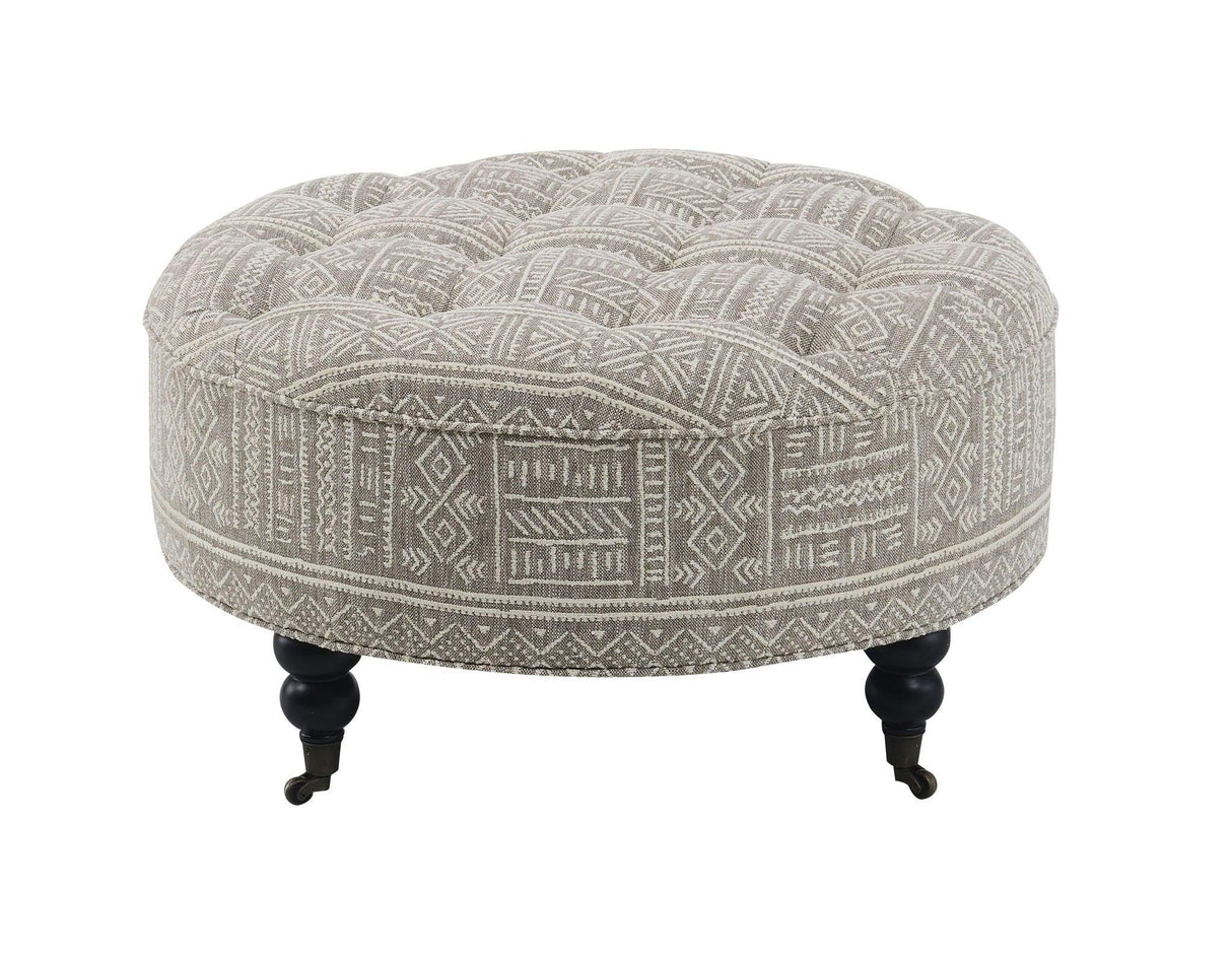 Upendo - Pattern Ottoman With Casters - Multi - Furniture Home Direct