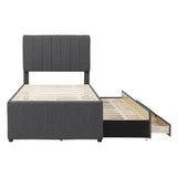 Upholstered Design Platform Bed With Trundle - Furniture Home Direct