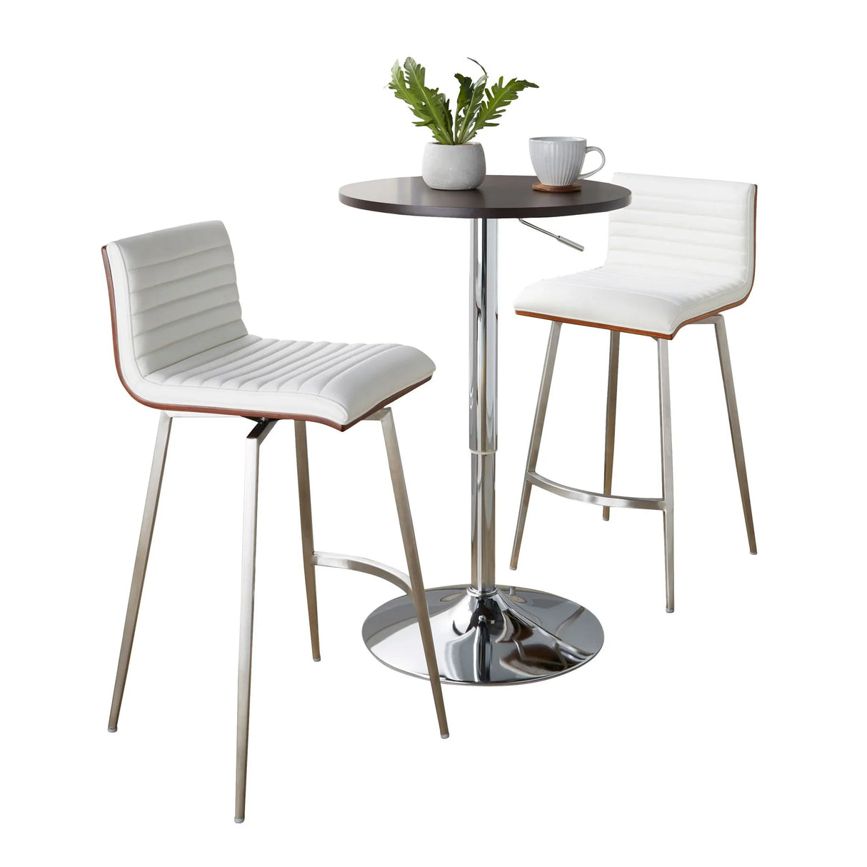 Mason - 3 Piece Swivel Mid Century Modern Counter Height Dining Set With Adjustable Table - Furniture Home Direct