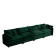 Modern Upholstered 4 Seater Corduroy Fabric Sofa With Arm And Throw Pillows - Furniture Home Direct