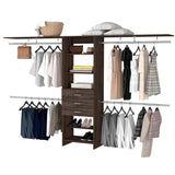 Closet System With Drawers And Shelves In Dark Walnut - Furniture Home Direct