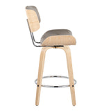 Lombardi - Mid Century Modern Fixed Height Counter Stool With Swivel With Round Footrest (Set of 2) - Furniture Home Direct