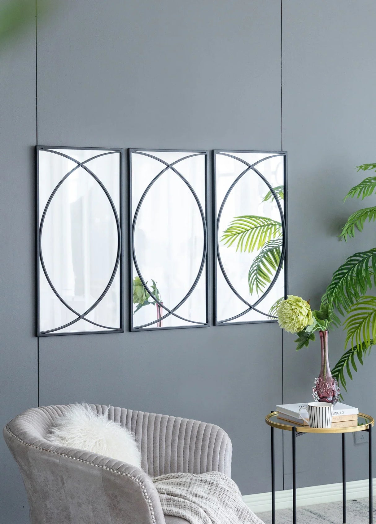 Rectangular Wall Mirrors With Frame, Home Decor For Living Room Bedroom Entryway - Black - Furniture Home Direct