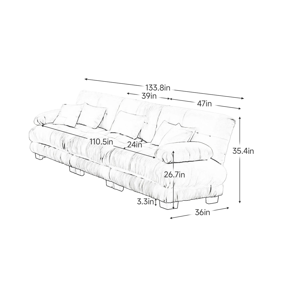 Chenille Modular Sofa - Furniture Home Direct