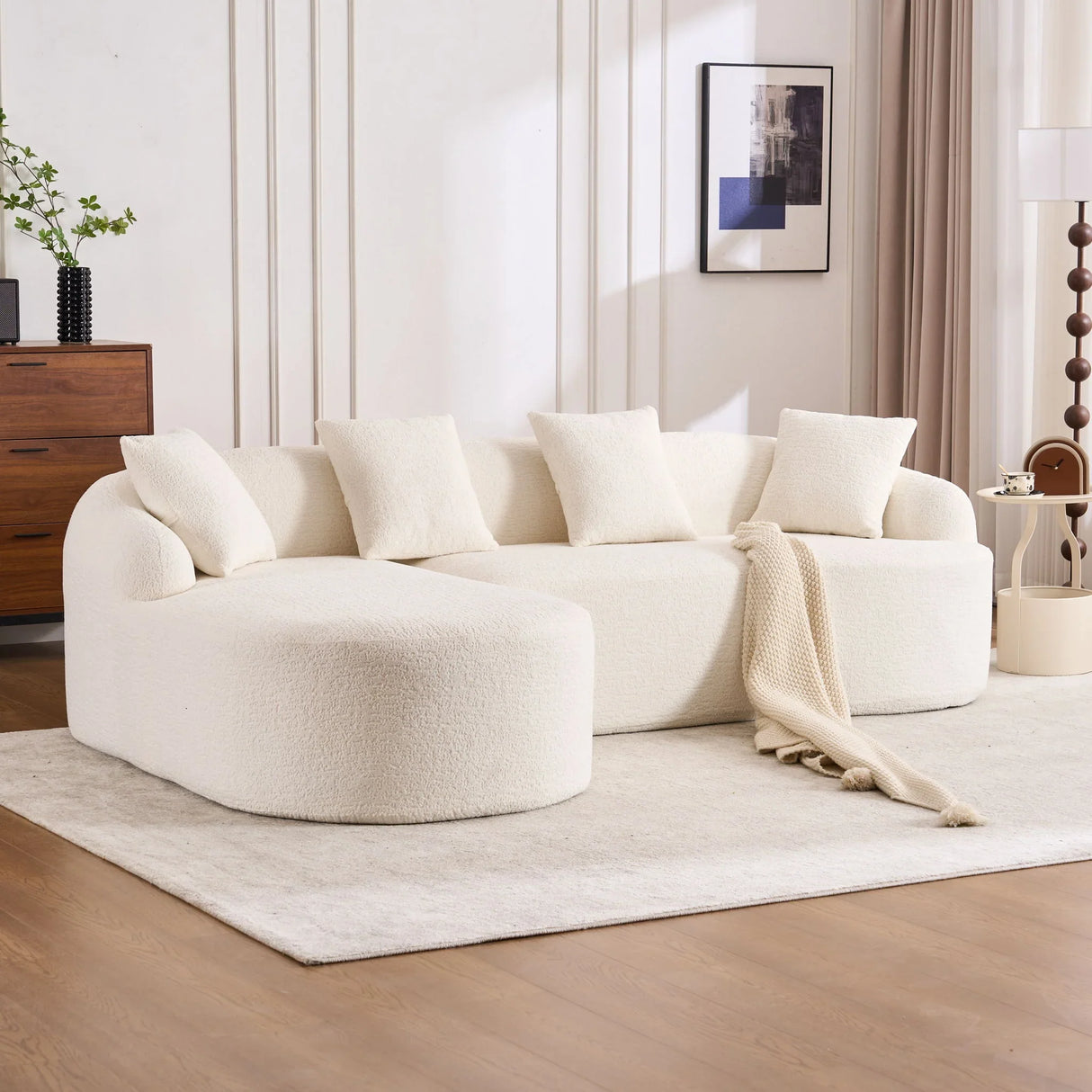 Combined Sofa With 4 Pillows - Furniture Home Direct
