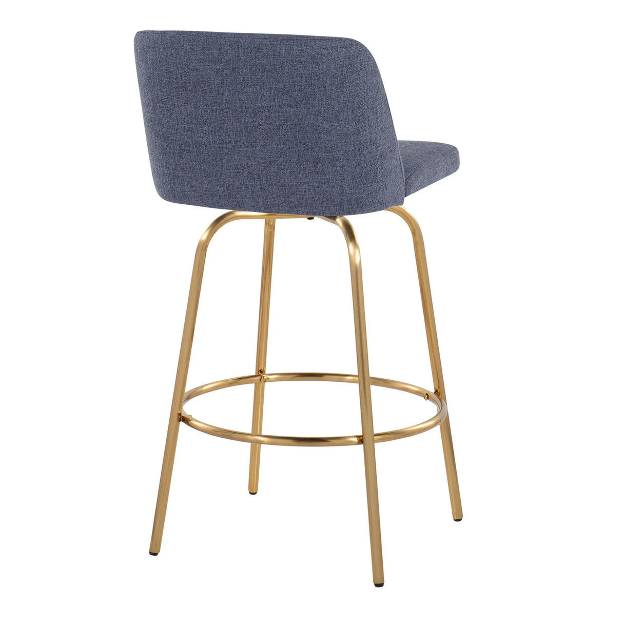 Toriano - Contemporary, Fixed Height Counter Stool With Swivel With Round Footrest (Set of 2) - Furniture Home Direct