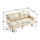 Mid Century Modern Loveseat Sofa With USB Ports, Removable Pillow Cover - Furniture Home Direct