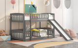 Low Bunk Bed With Slide, Fence And Ladder - Furniture Home Direct