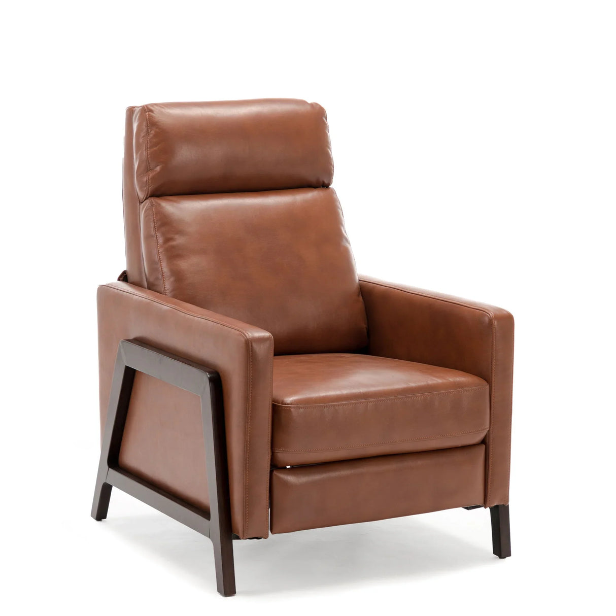 Mid Century Modern Madeline Push Back Recliner - Caramel - Furniture Home Direct