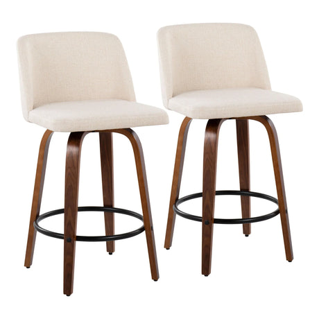 Toriano - Mid Century Modern, Counter Stool (Set of 2) - Furniture Home Direct