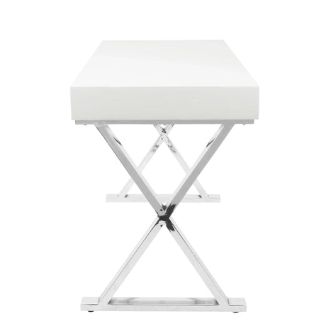 Luster - Contemporary Desk - White - Furniture Home Direct