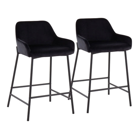 Daniella - Industrial Fixed Height Counter Stool (Set of 2) - Furniture Home Direct