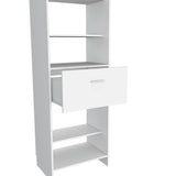Closet System Open Shelves and Drawer With Rod White - Furniture Home Direct