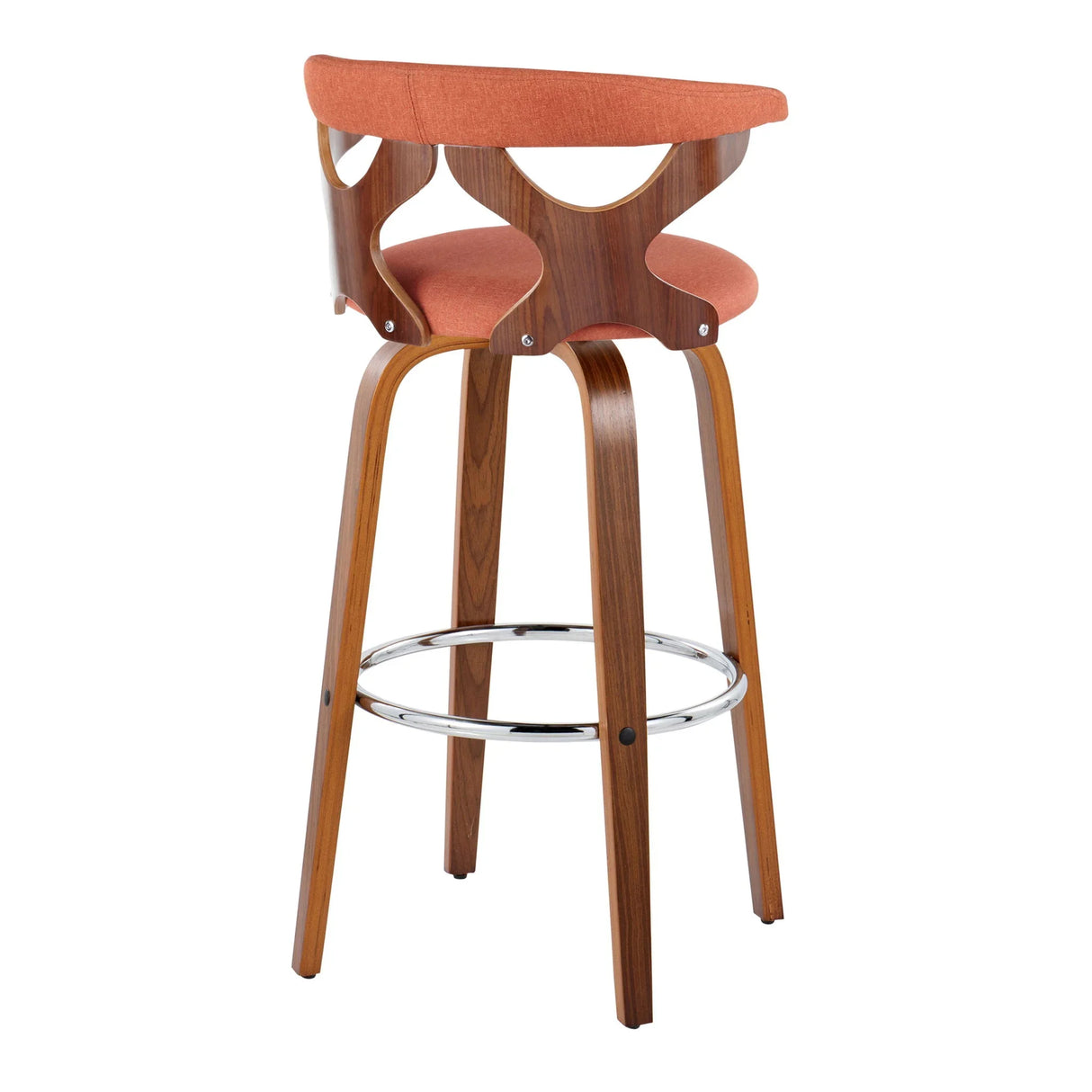 Gardenia - Mid Century Modern Fixed Height Barstool With Swivel With Round Footrest (Set of 2) - Furniture Home Direct
