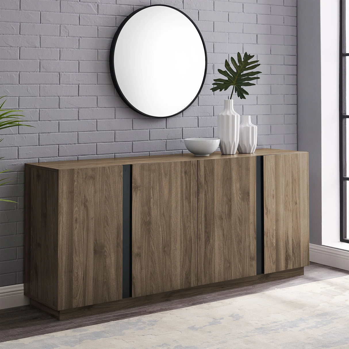 Mid-Century Modern 3 Drawer Low TV Stand For TVs Up To 80" - Furniture Home Direct