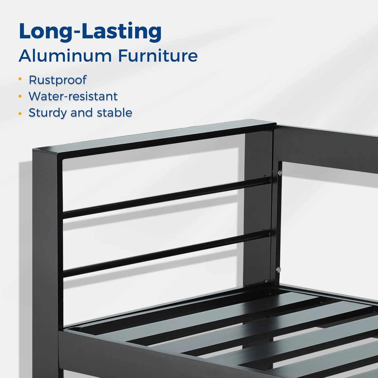 Aluminum Outdoor Sofa - Light Gray - Furniture Home Direct