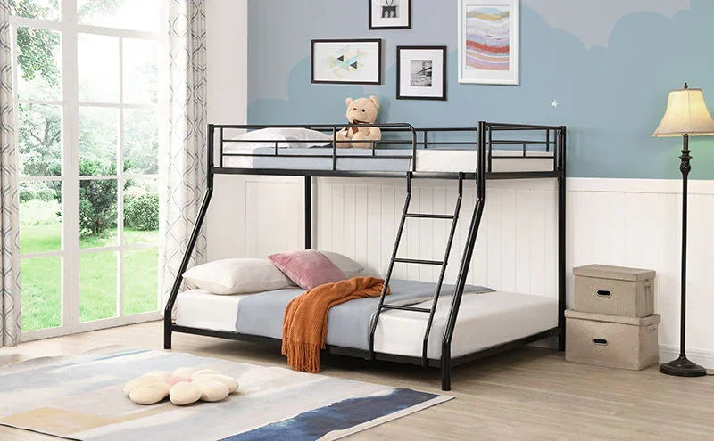 Twin Over Full Metal Bunk Bed - Black - Furniture Home Direct
