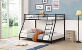 Twin Over Full Metal Bunk Bed - Black - Furniture Home Direct