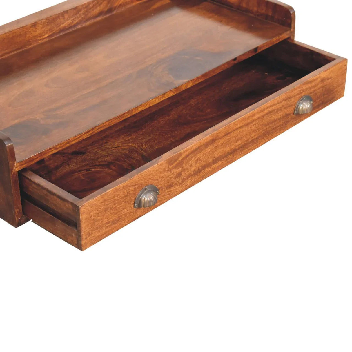 Floating Circle Bedside Table - Chestnut - Furniture Home Direct