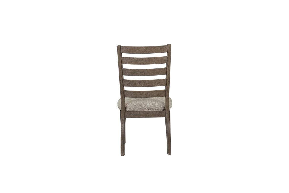 Casual Side Dining Chair With Ladder Back (Set of 2) - Gray - Furniture Home Direct