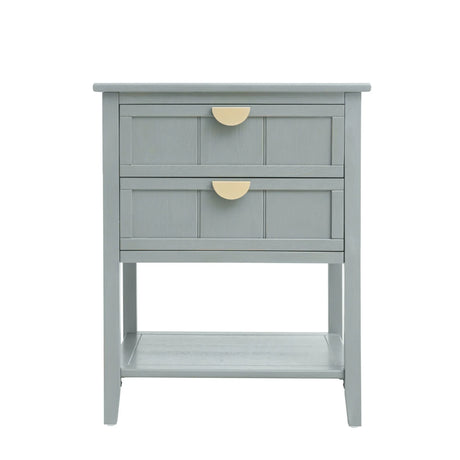 2 Drawer Side Table, American Style, End Table, Suitable For Bedroom, Living Room, Study - Furniture Home Direct