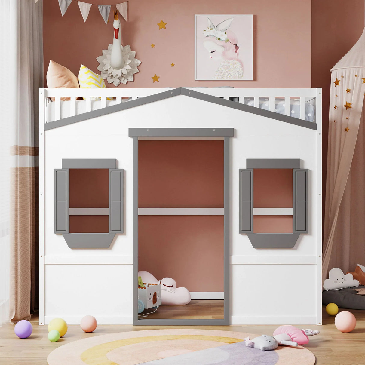 Elegant House Loft Bed With Ladder - Furniture Home Direct