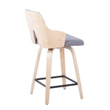 Stella - Contemporary Fixed Height Counter Stool With Swivel Square Footrest (Set of 2) - Furniture Home Direct