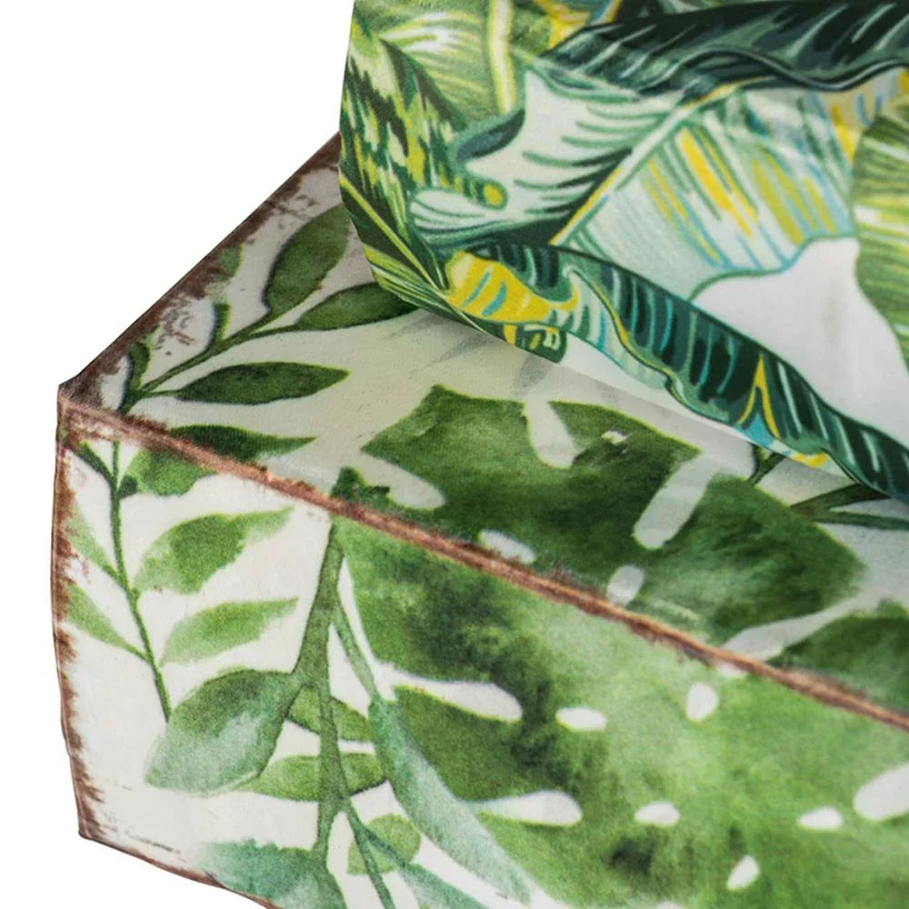 Botanical And Book Boxes (Set of 2) - White / Green - Furniture Home Direct