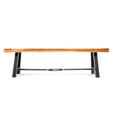 Blossom - Acacia Wood Outdoor Bench With Slat Design - Rustic