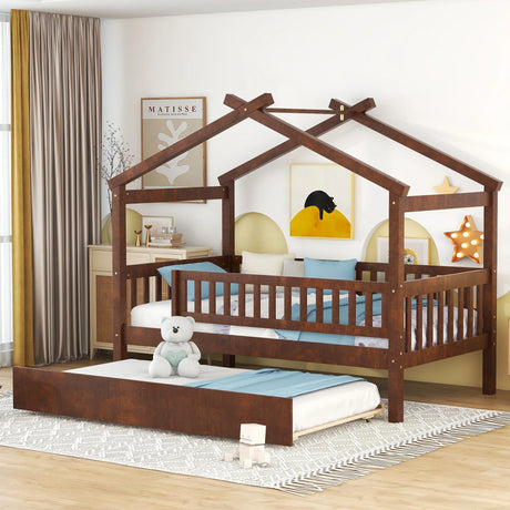 Creativity House Bed With Twin Size Trundle - Furniture Home Direct