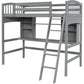 Loft Bed With Storage Shelves, Desk And Ladder - Furniture Home Direct