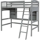 Loft Bed With Storage Shelves, Desk And Ladder - Furniture Home Direct