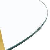 Dining Set Round Glass Table Six Faux Leather Chairs Black - Furniture Home Direct