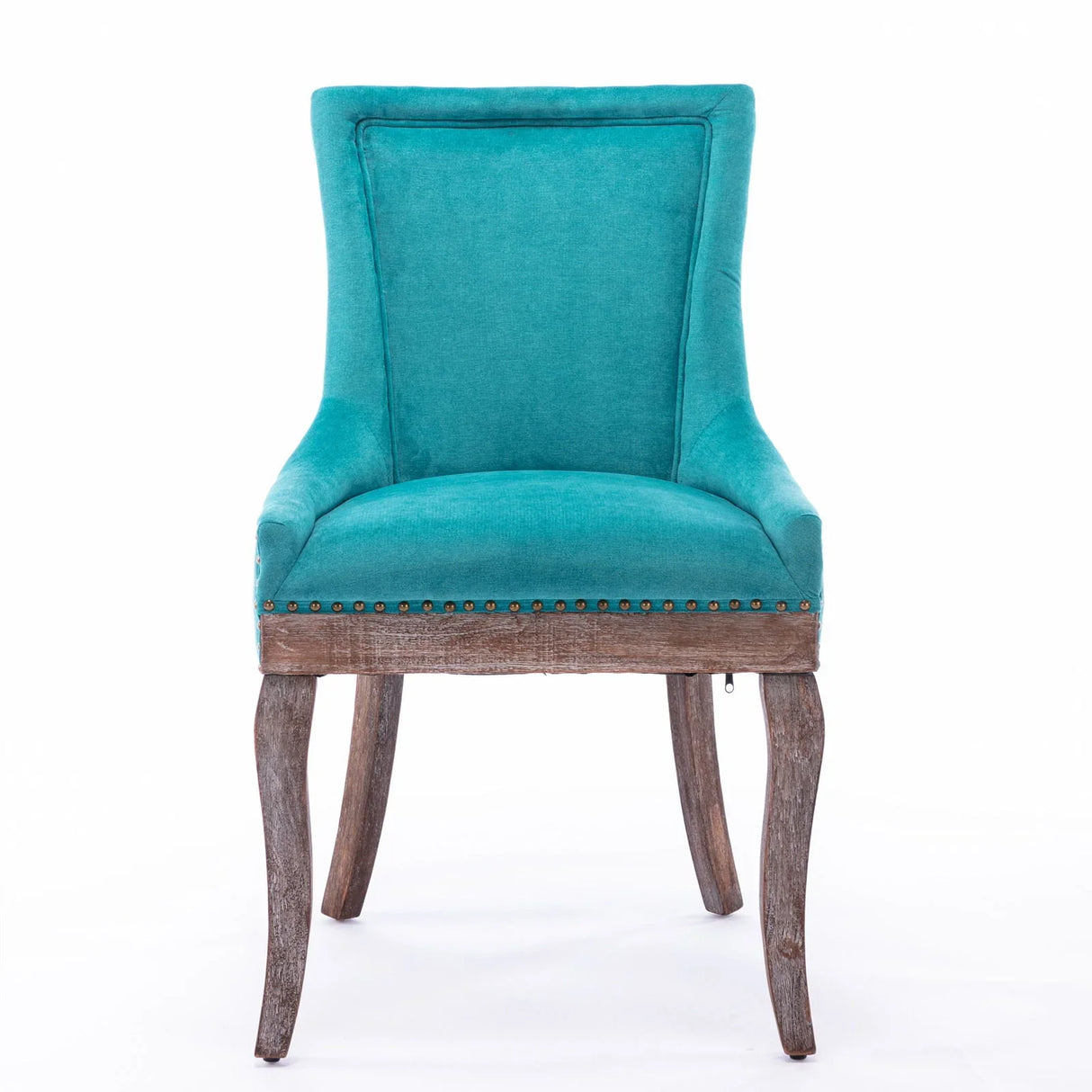 Ultra Side Dining Chair,Thickened Fabric Chairs With Neutrally Toned Solid Wood Legs, Bronze Nail Head (Set of 2) - Furniture Home Direct