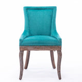 Ultra Side Dining Chair,Thickened Fabric Chairs With Neutrally Toned Solid Wood Legs, Bronze Nail Head (Set of 2) - Furniture Home Direct